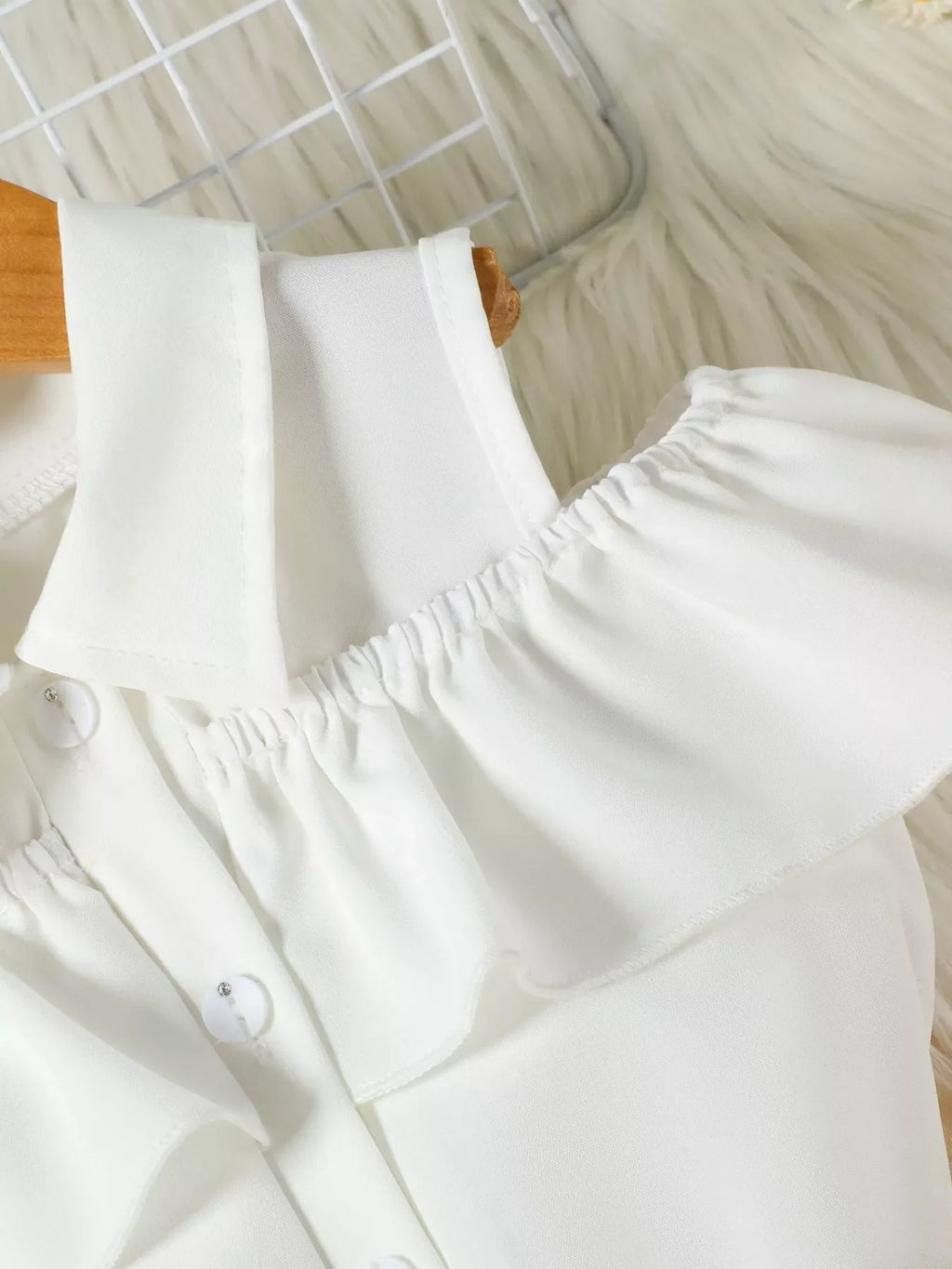 Children's Ruffle Cold Shoulder Top & Shorts Set