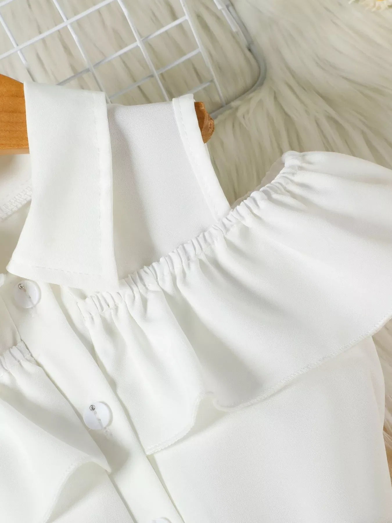 Children's Ruffle Cold Shoulder Top & Shorts Set