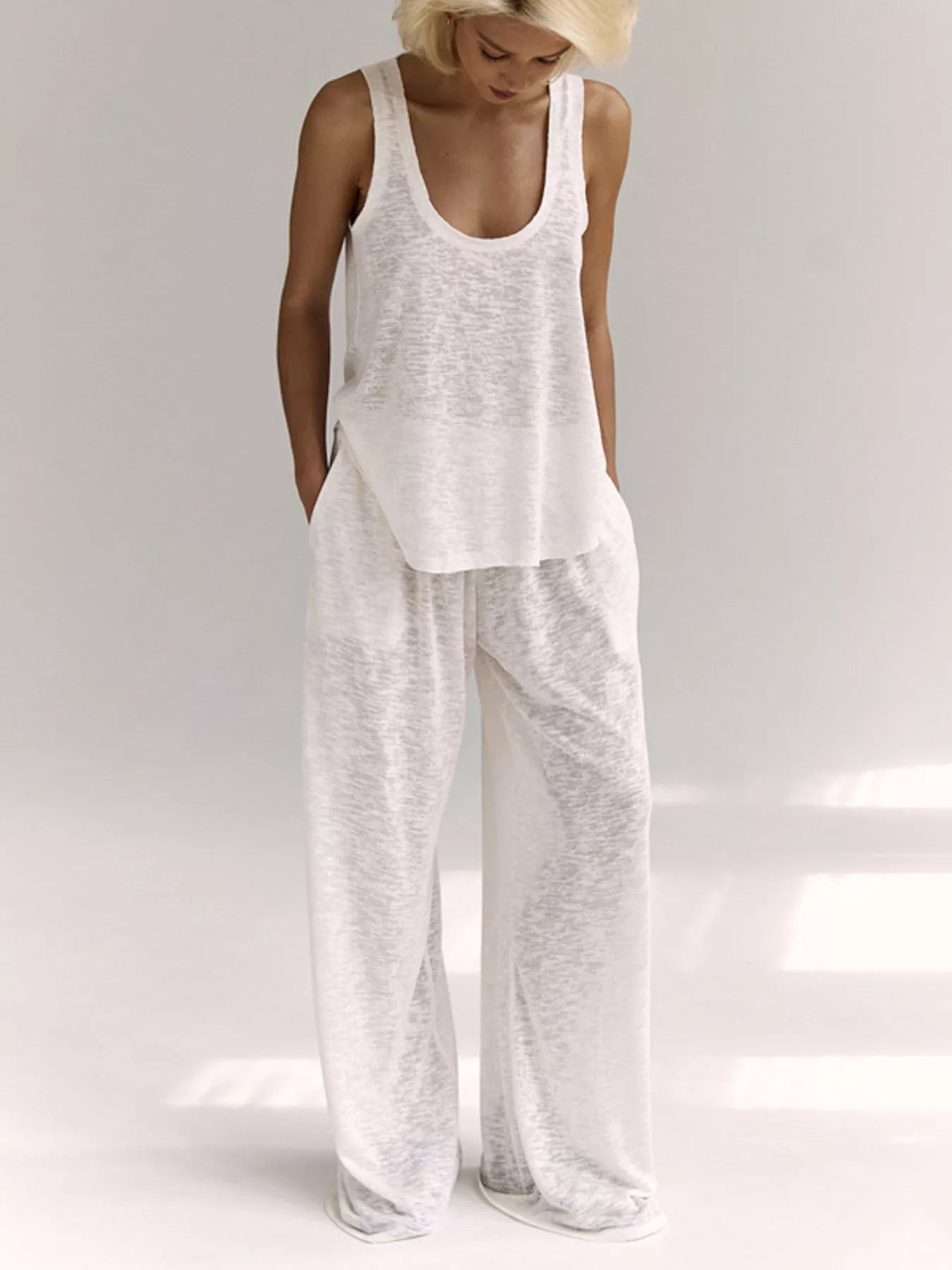 Wide Strap Tank and Pants Lounge Set