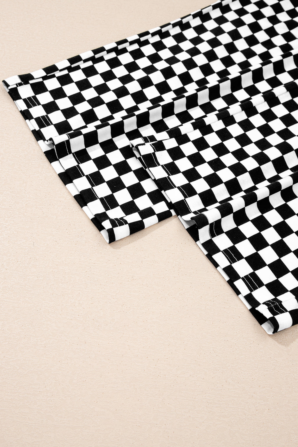 Khaki Checkered Print Half Sleeve Tee 2pcs Lounge Pant Set