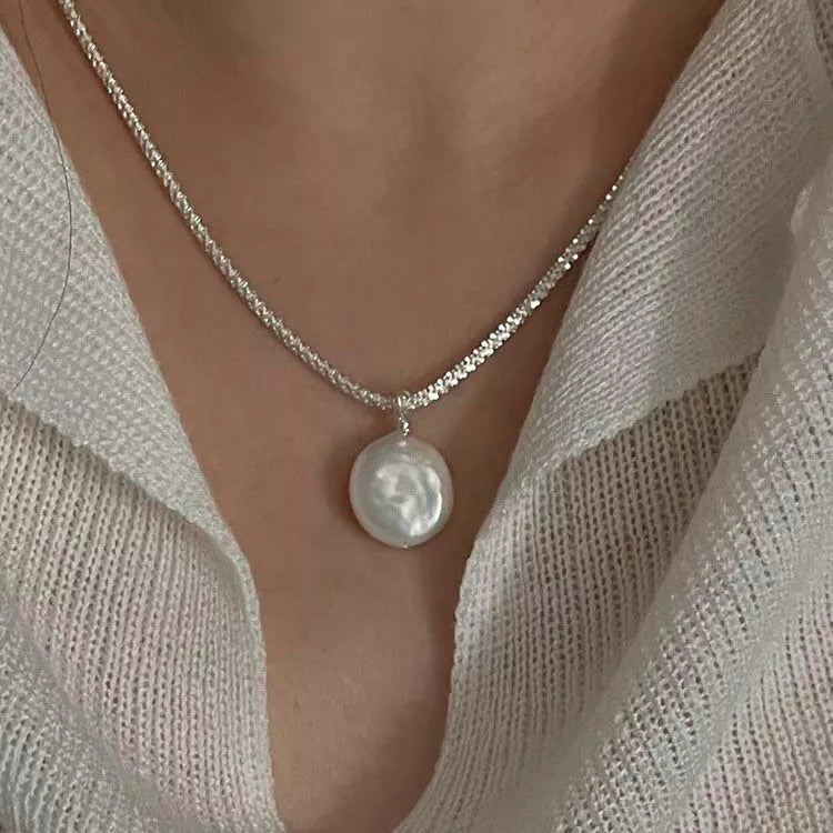 925 Sterling Silver Pearl Necklace