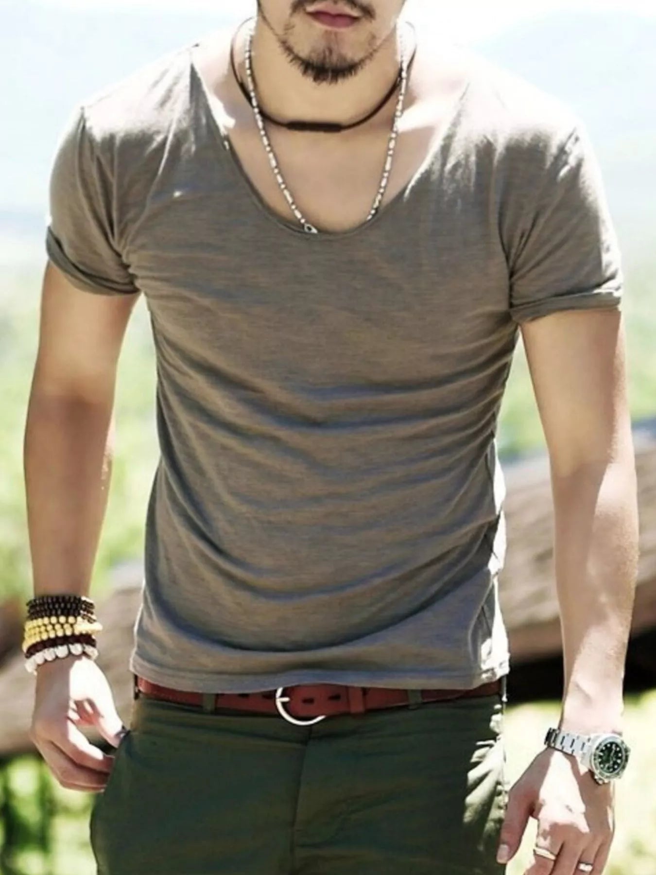 Men's Casual Solid Color Short Sleeve T-Shirt