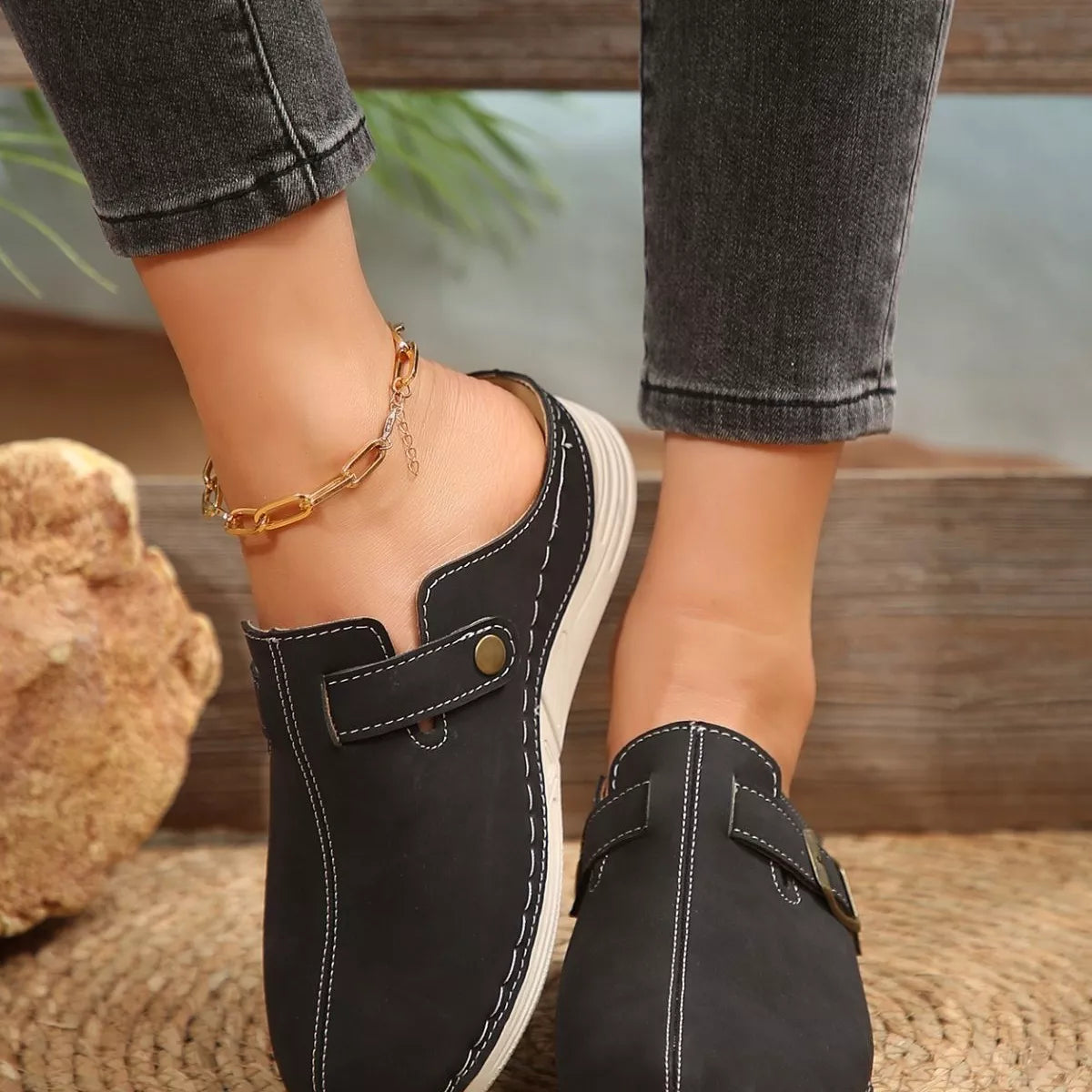 Buckle Accent Slip-Ons