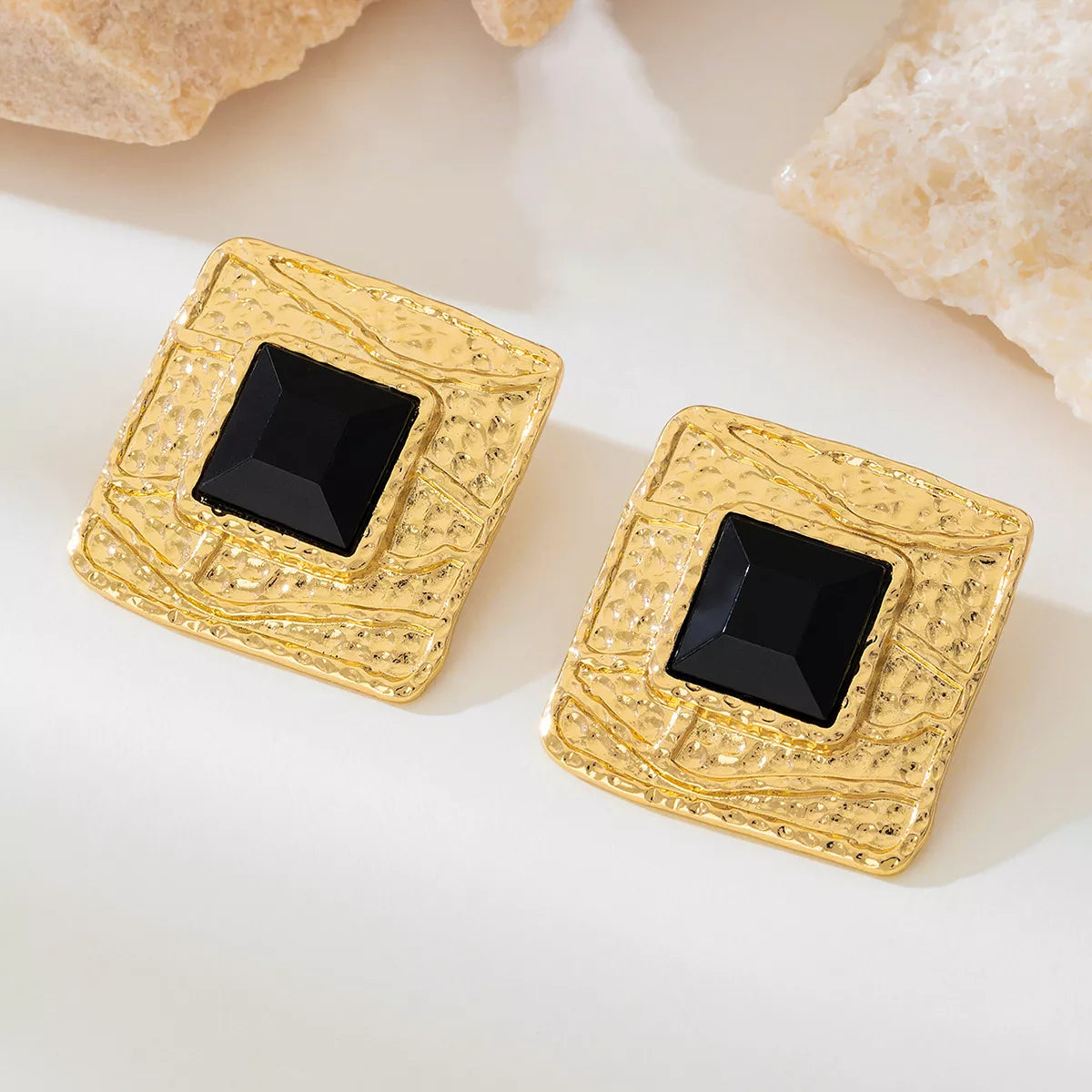 18K Gold-Plated Square Earrings