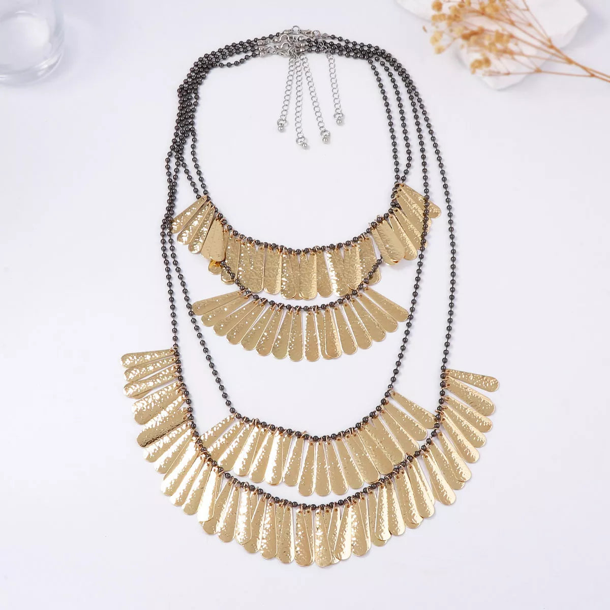 4-Piece 18K Gold-Plated Iron Tassel Necklace