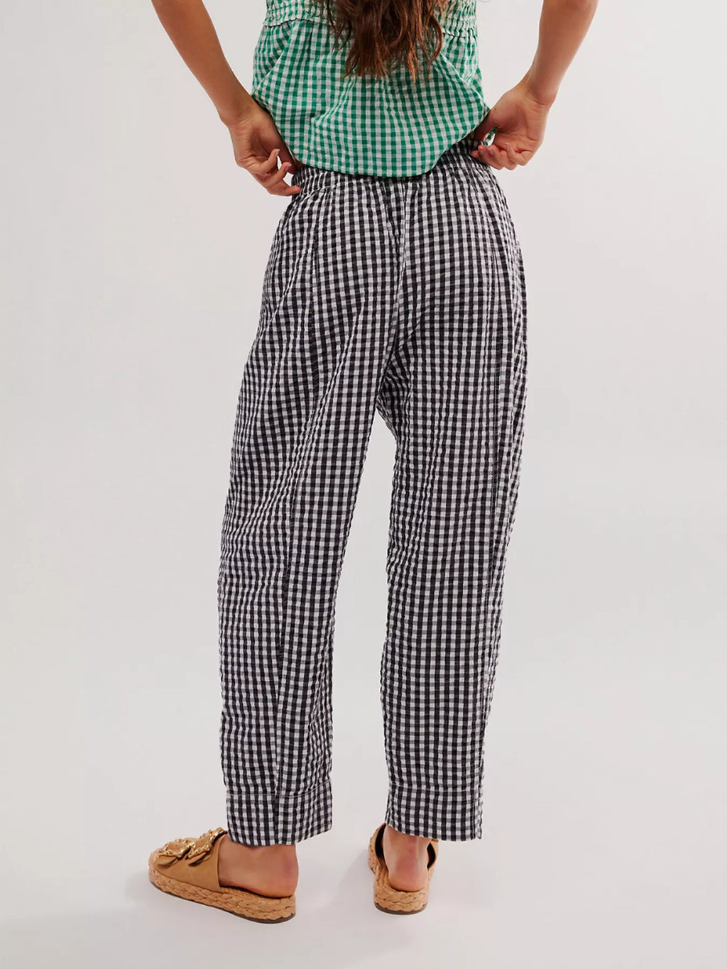 Gingham Relaxed Fit Pants