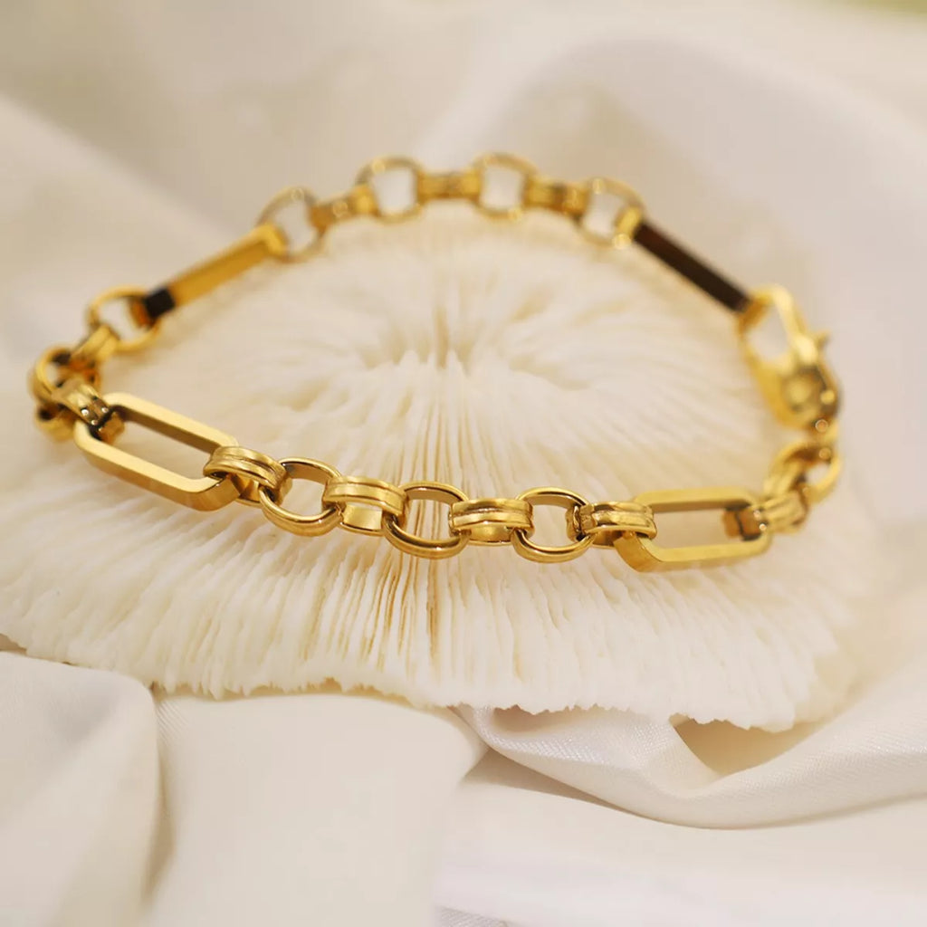 18K Gold-Plated Chunky Gold Chain Link Bracelet