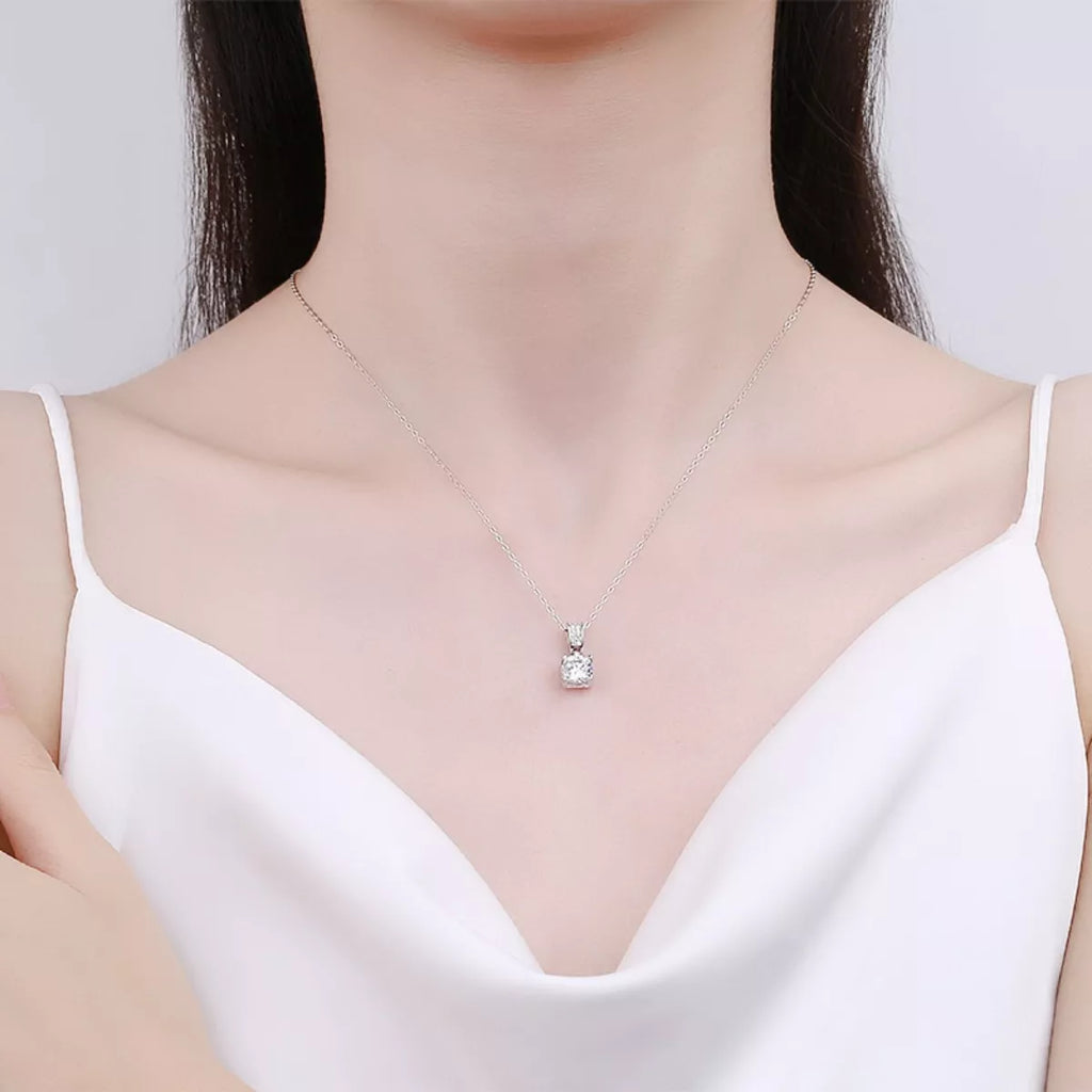 1 Carat Moissanite 925 Sterling Silver Necklace