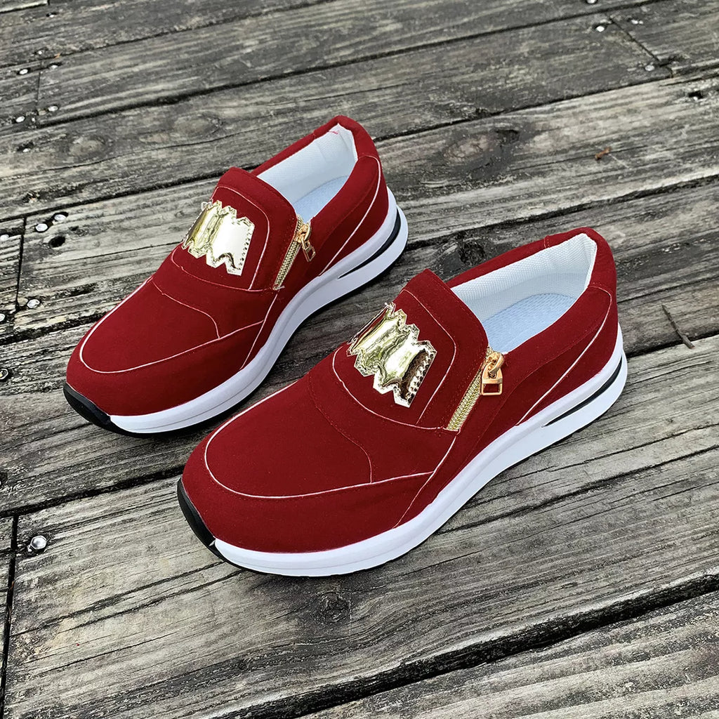 Round Toe Platform Slip-Ons