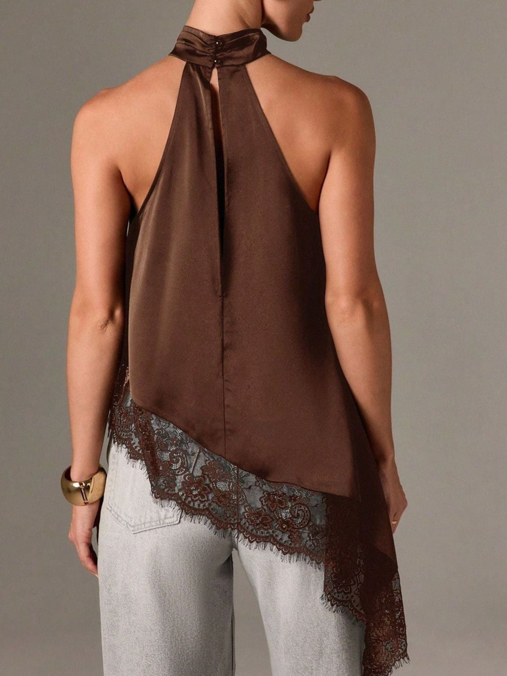 Halter Neck Lace Trim Cami