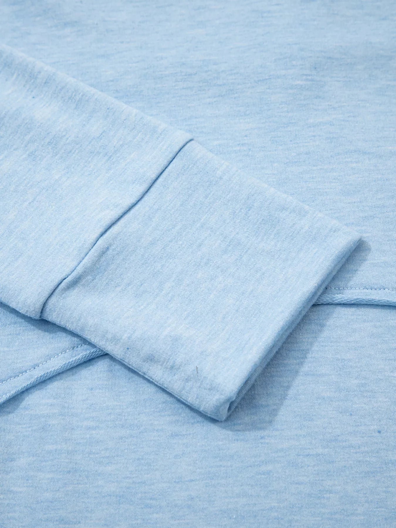 Notched Terry Long Sleeve Top