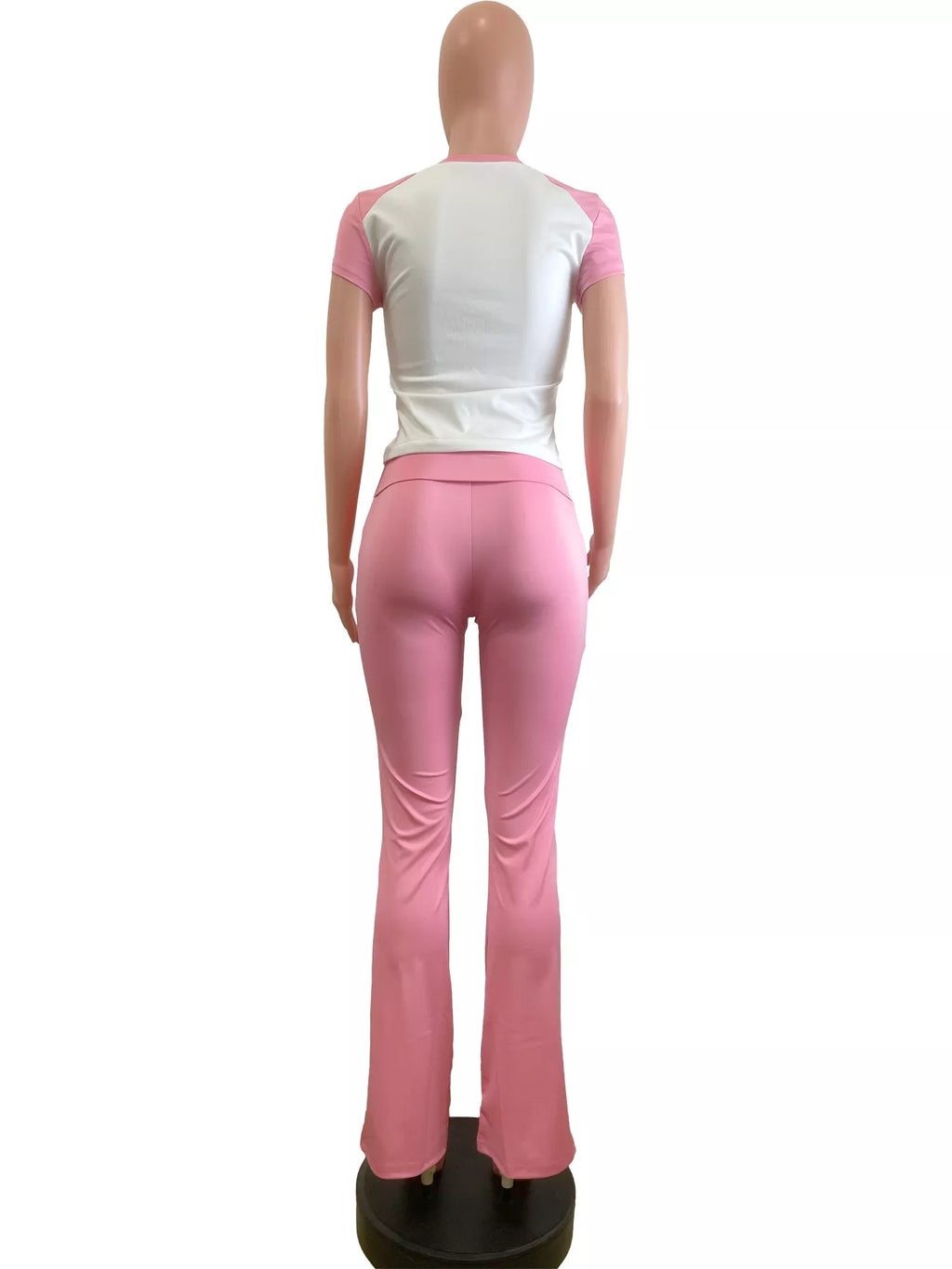 Contrast Short Sleeve Tee and Pants Set