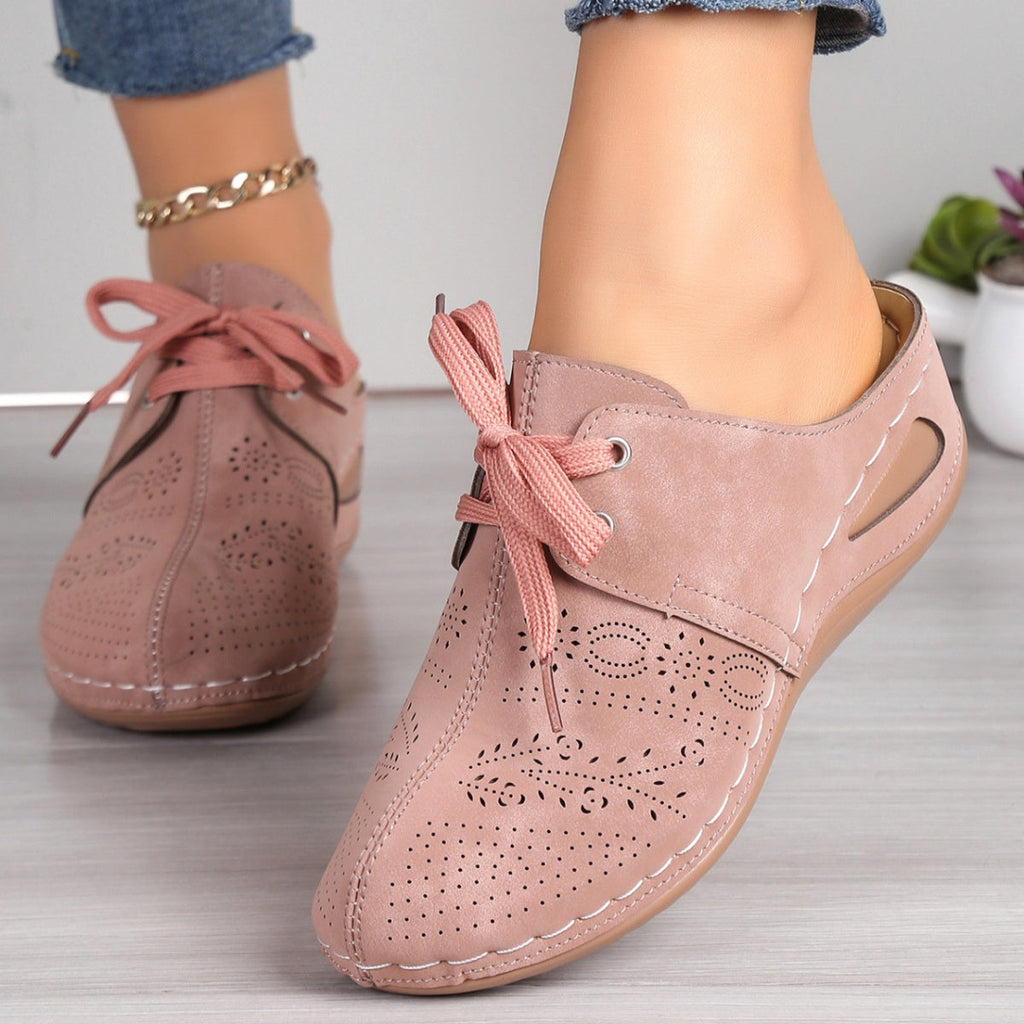 Lace-Up Wedge Slip-Ons