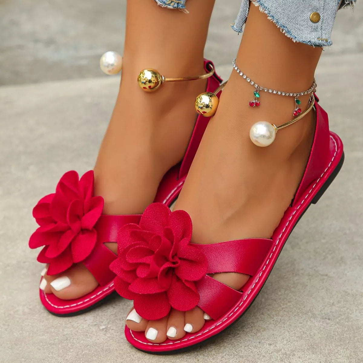 Flower Open Toe Sandals