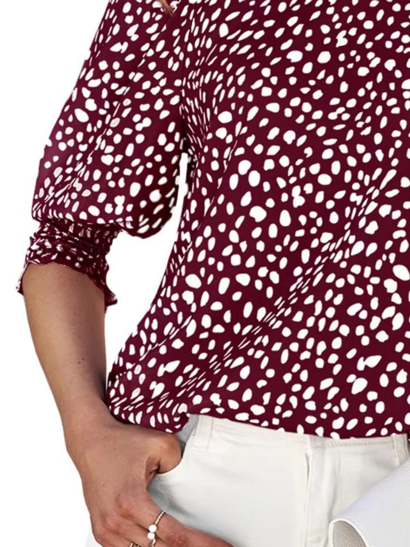 Animal Print Half Sleeve Blouse