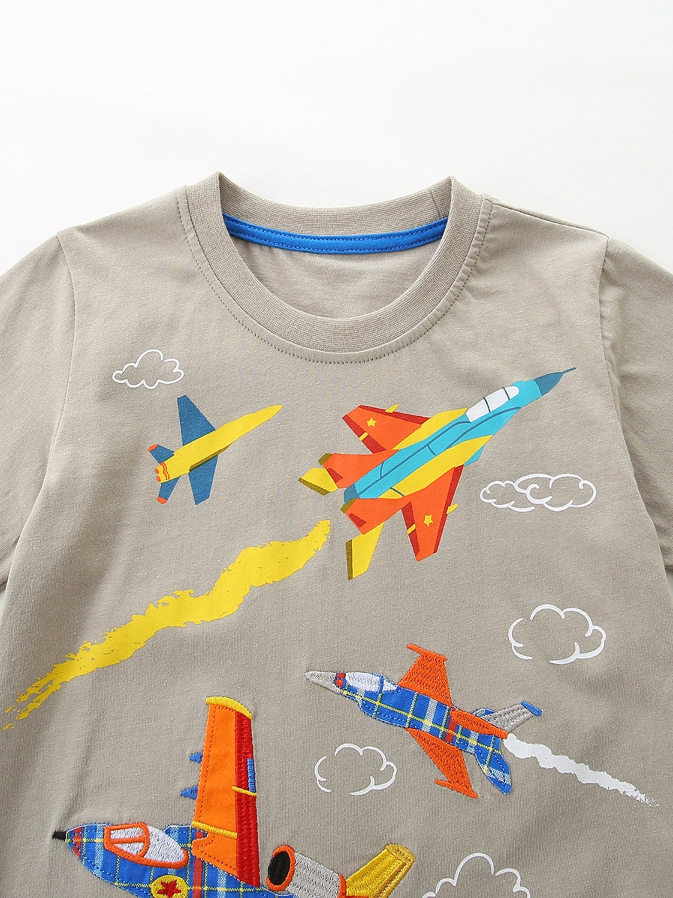 Children's Airplane Graphic Tee & Plaid Shorts Set