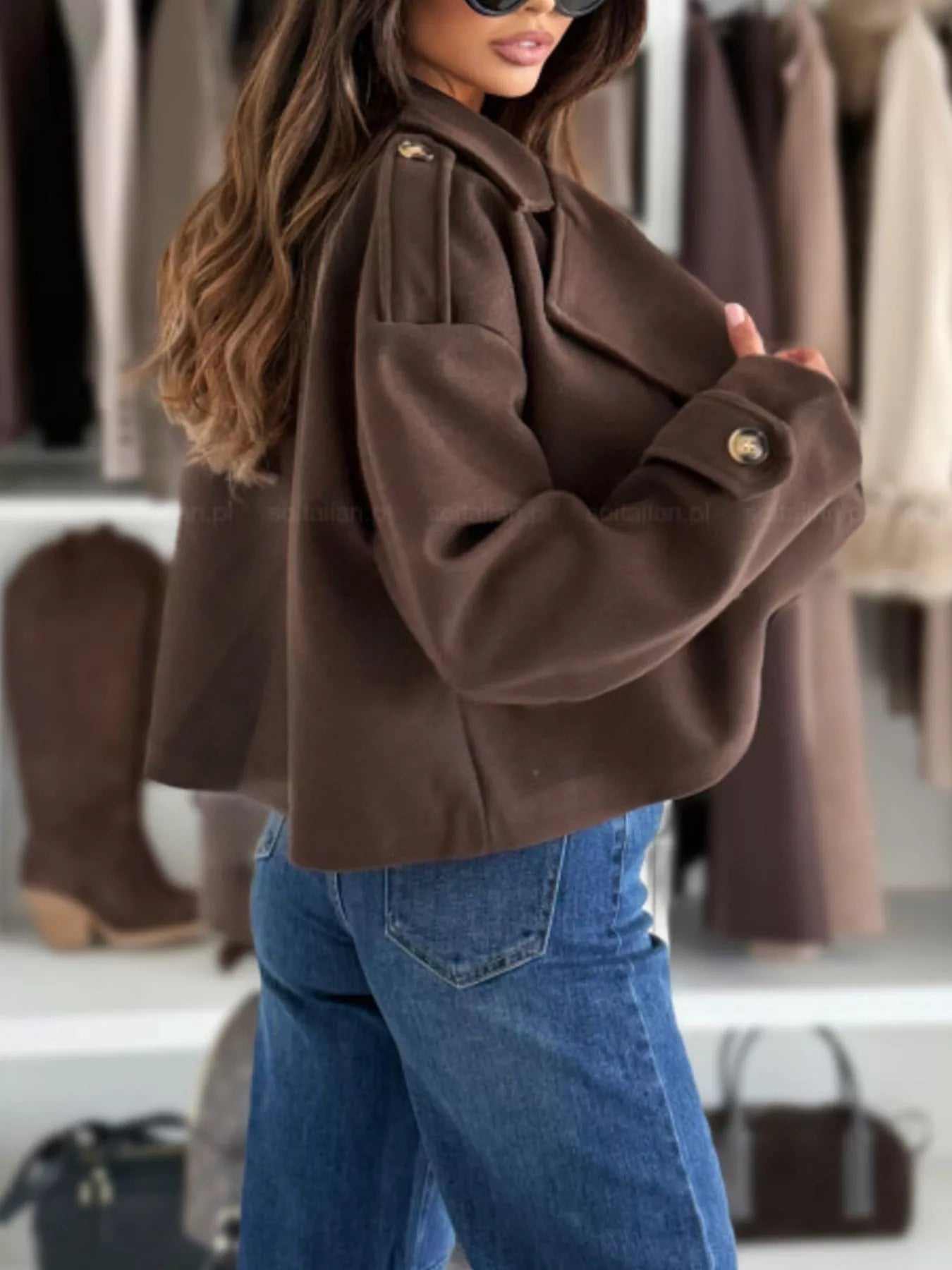 Double-Breasted Cropped Outerwear