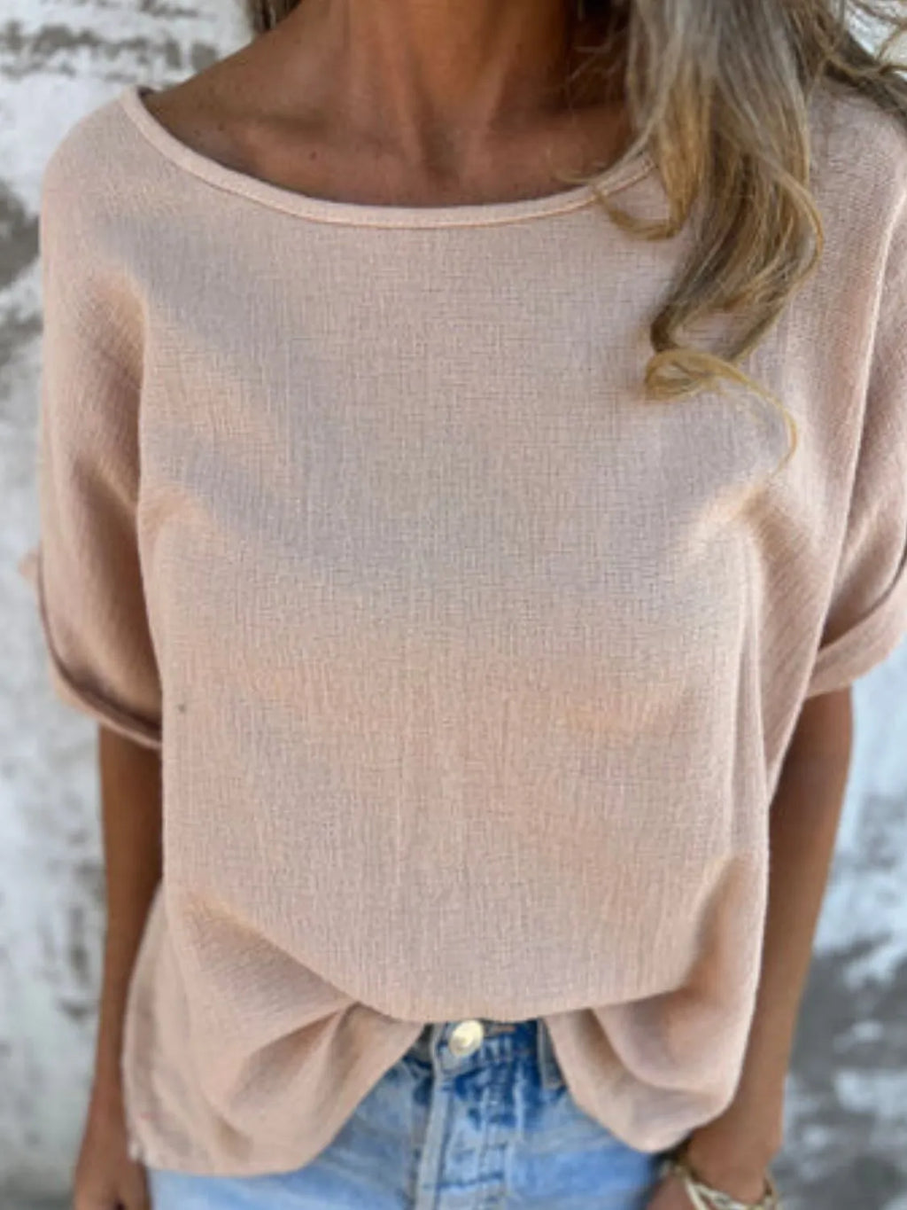 Full Size Round Neck Short Sleeve T-Shirt Plus Size