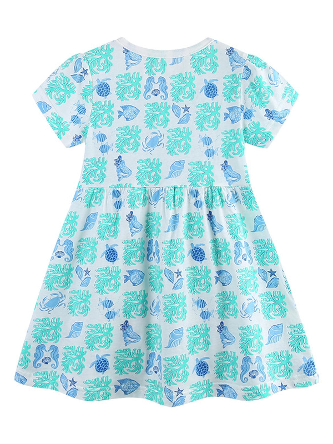 Children's Ocean Print Casual Summer Dress