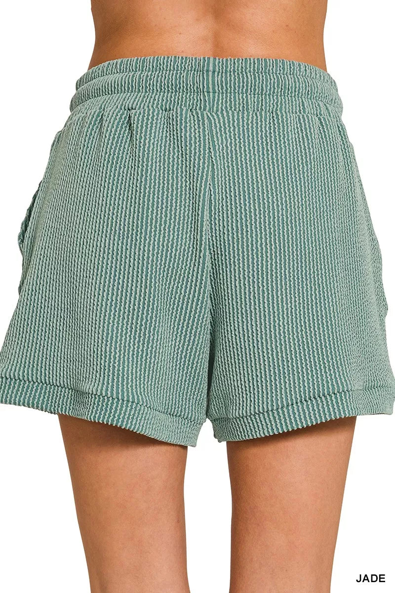 Zenana Raised Rib Cap Sleeve Top & Shorts Set