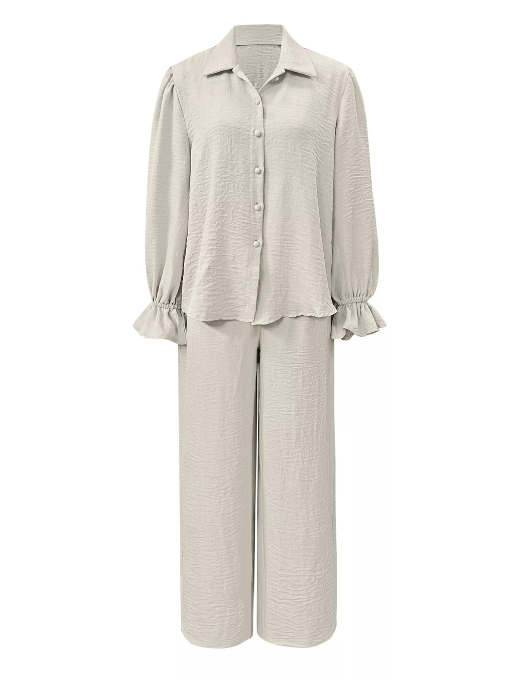 Ruffle Sleeve Shirt and Pants Set