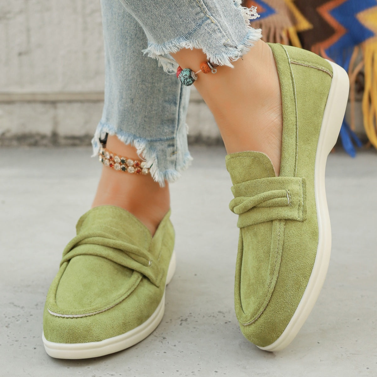 Round Toe Slip-Ons