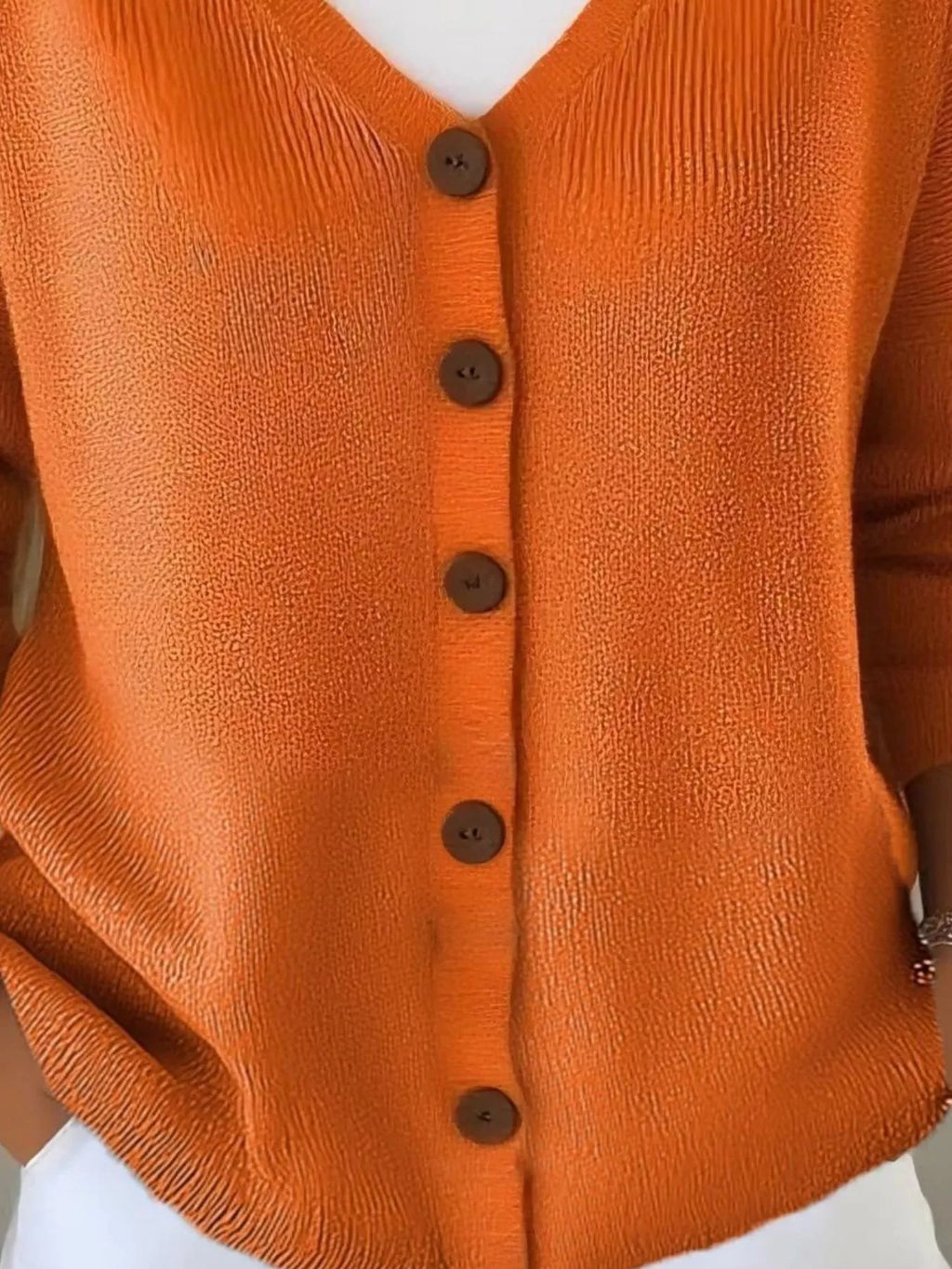 Full Size V-Neck Button-Down Knit Cardigan Plus Size