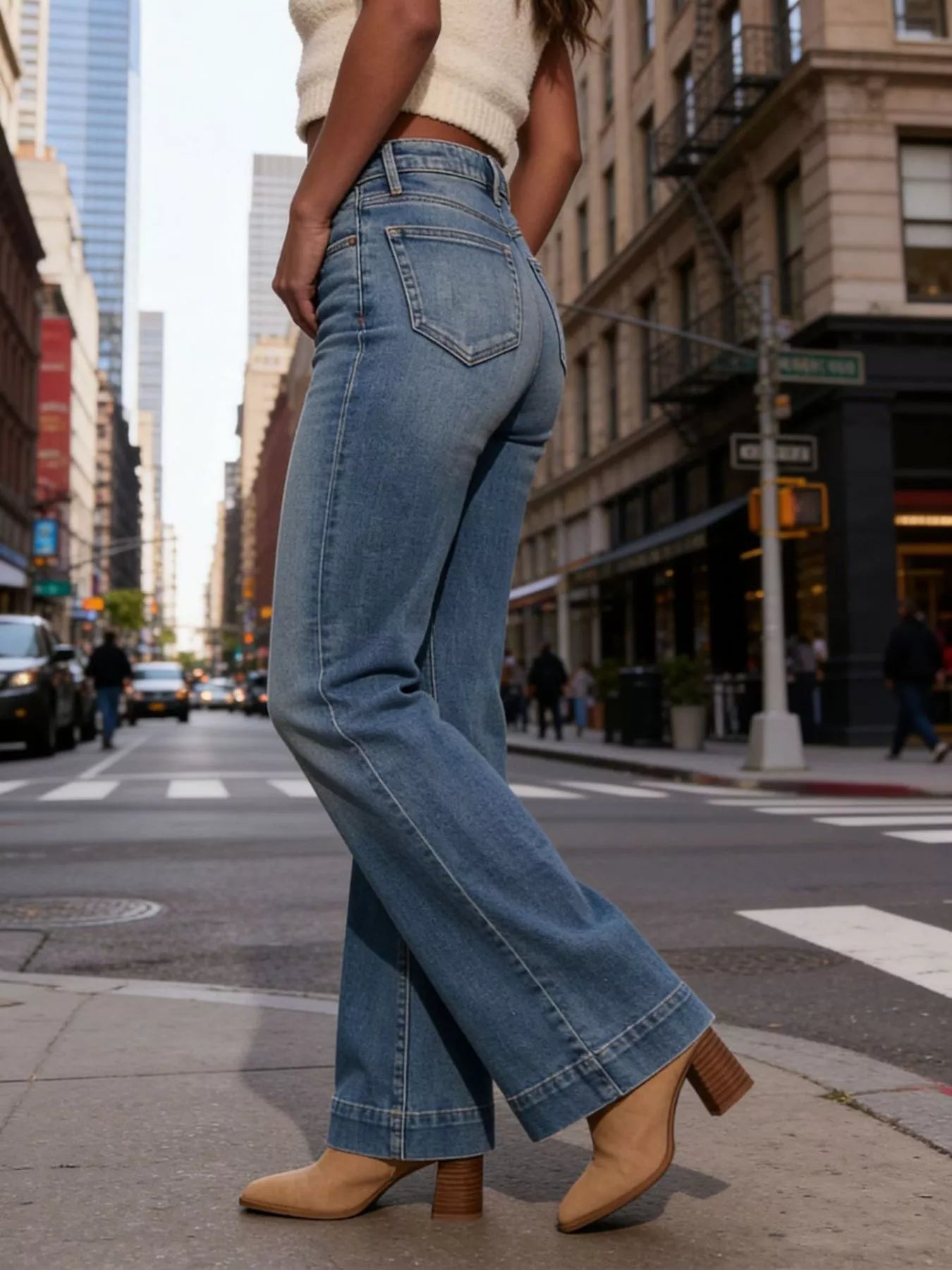 High-Waisted Flare Leg Jeans