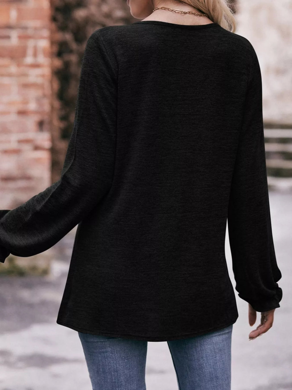 Ruffle Cuff Long Sleeve T-Shirt