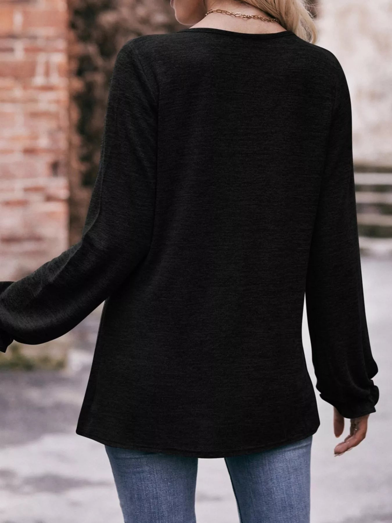Ruffle Cuff Long Sleeve T-Shirt
