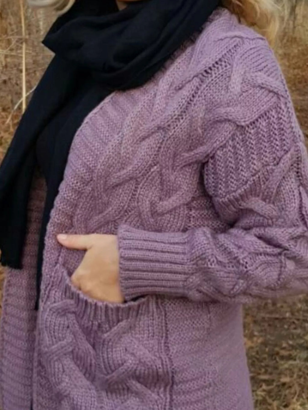 Full Size Chunky Knit Open Front Cardigan Plus Size