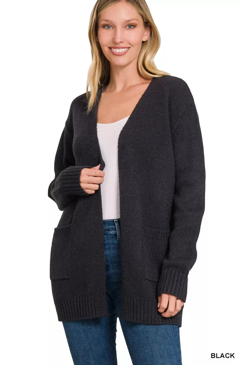 Zenana Open Front Sweater Cardigan