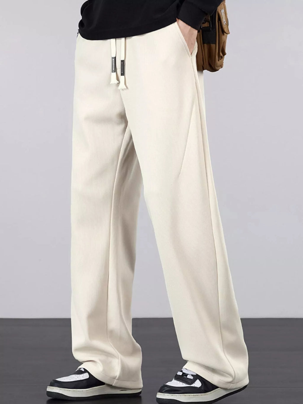 Men's Plus Size Casual Drawstring Wide Leg Pants