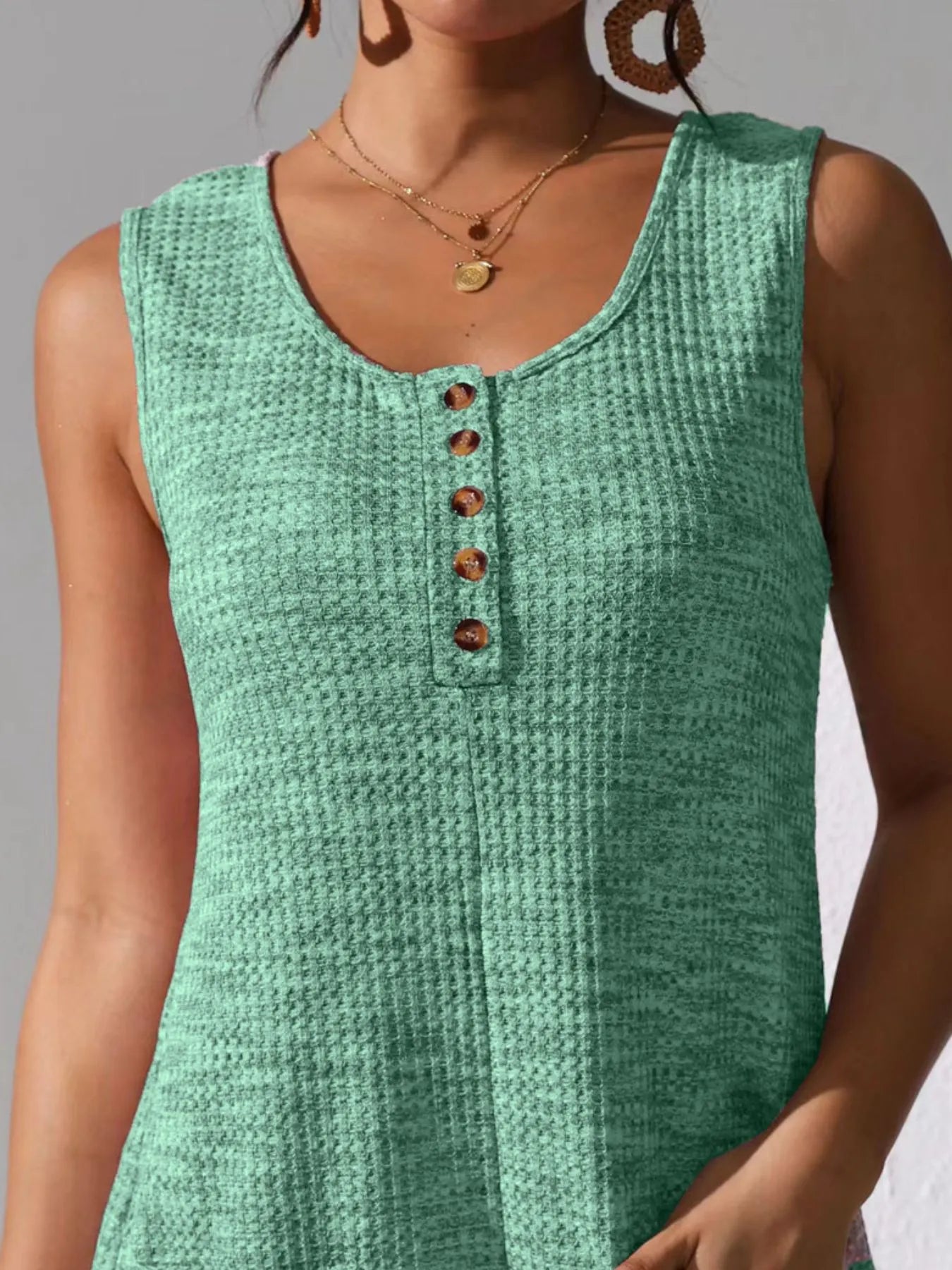 Full Size Button Front Romper with Pockets Plus Size