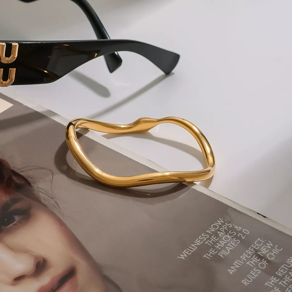 18K Gold-Plated Wave Bracelet