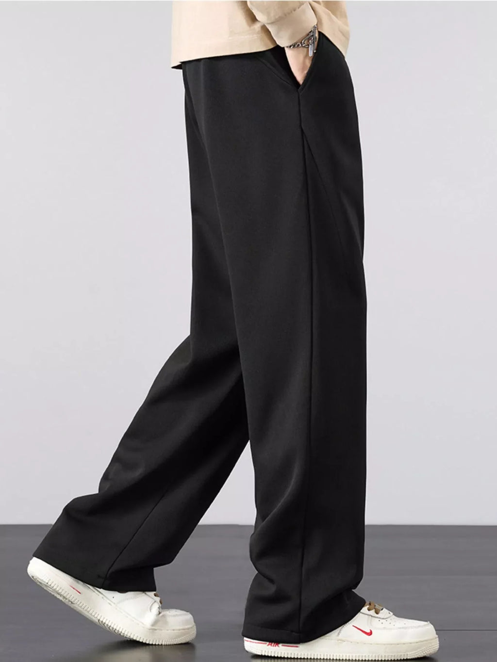 Men's Plus Size Casual Drawstring Wide Leg Pants