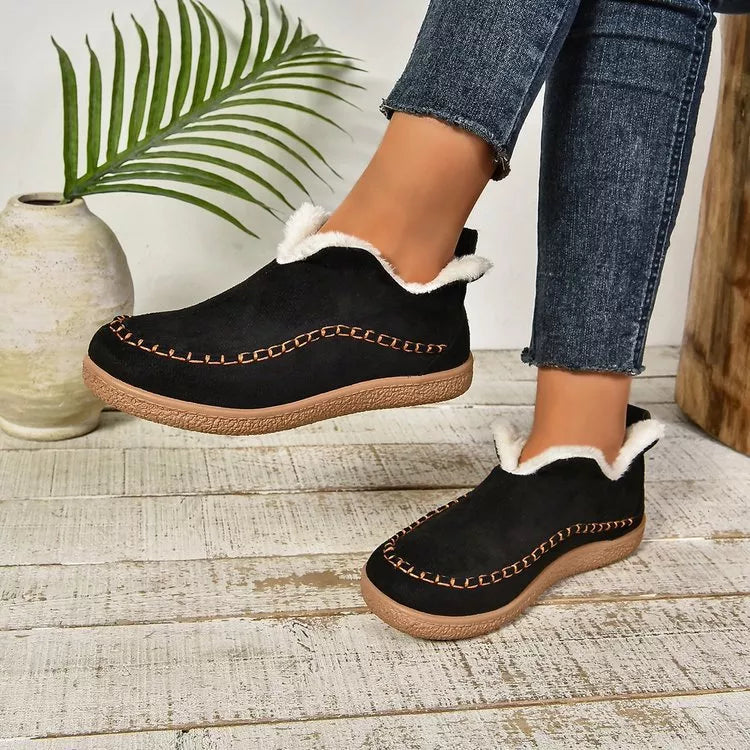 Round Toe Sherpa-Lined Slip-Ons