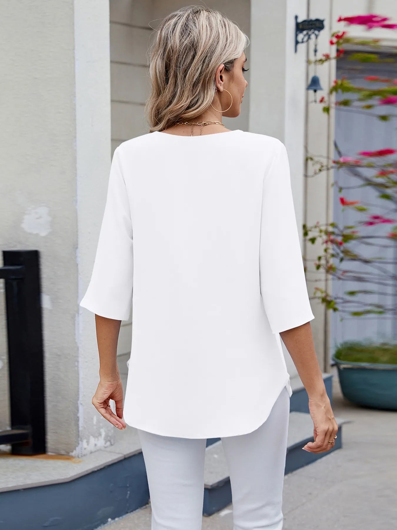 Round Neck Half Sleeve Blouse