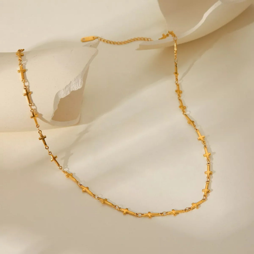 18K Gold-Plated Cross Necklace