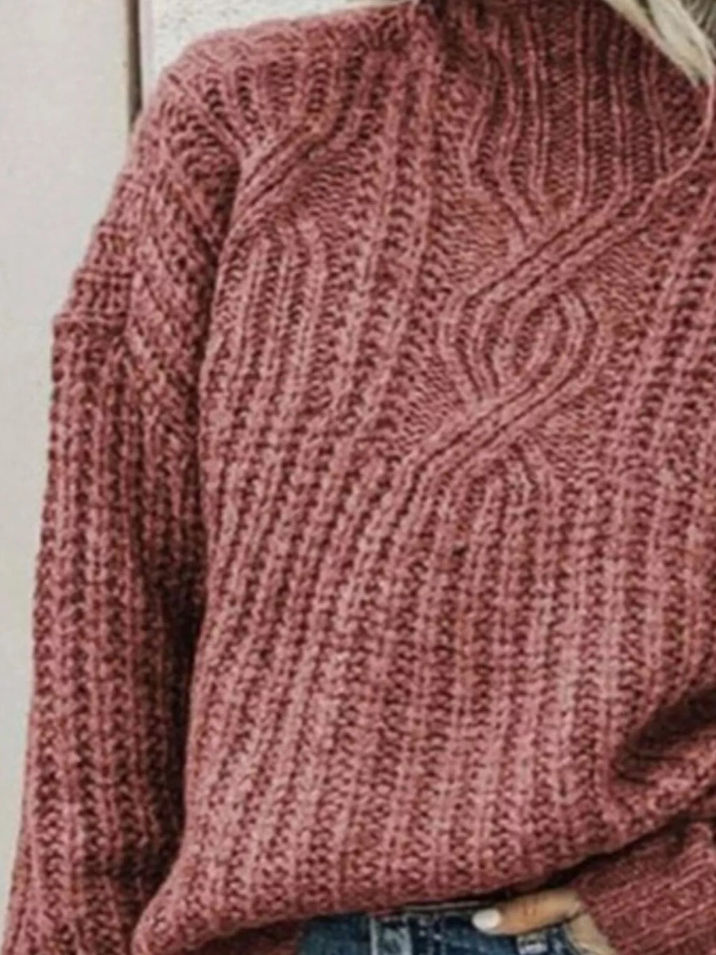 Full Size Turtleneck Long Sleeve Sweater Plus Size