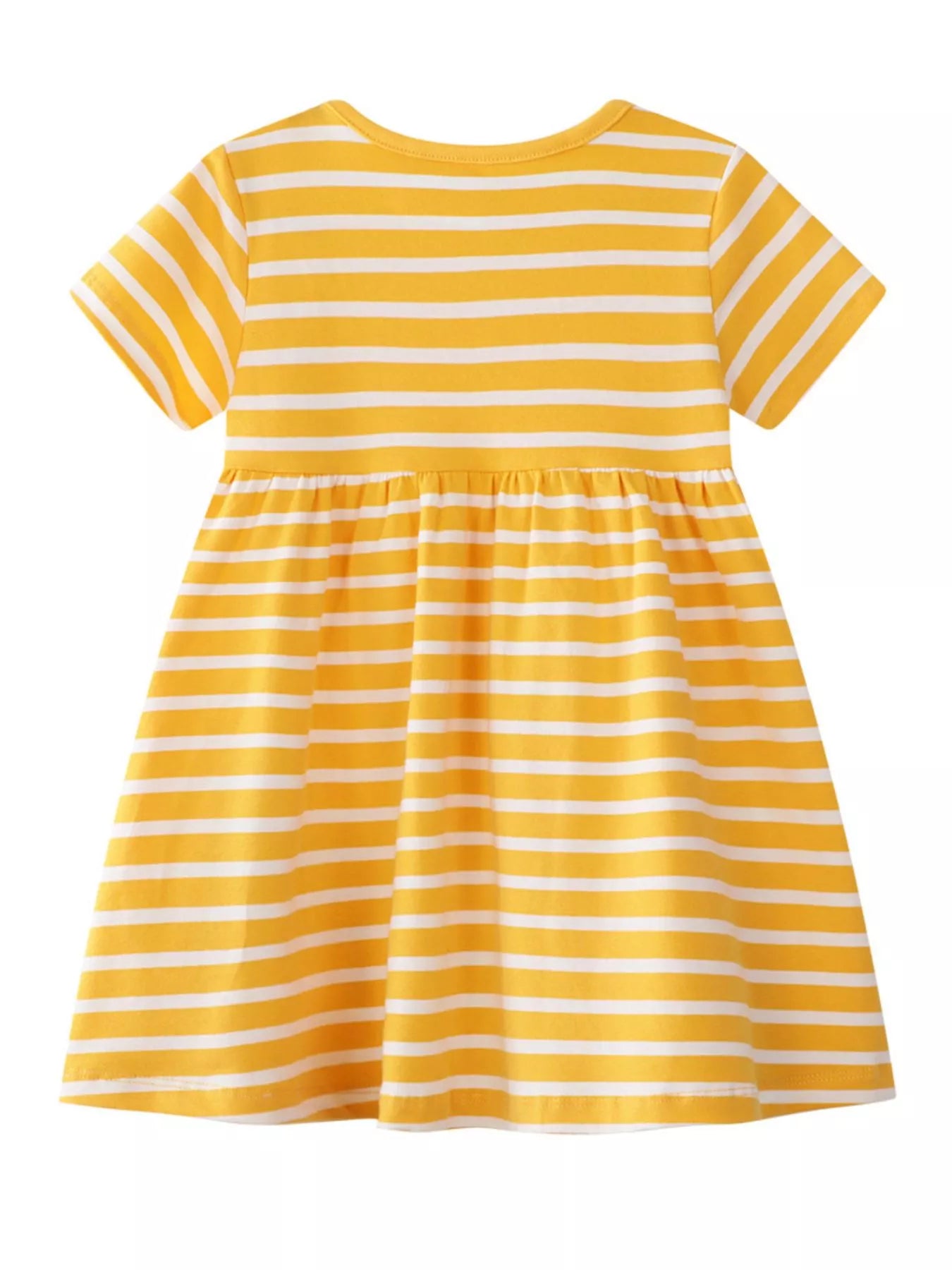 Children's Striped Bird Embroidered Casual Dress