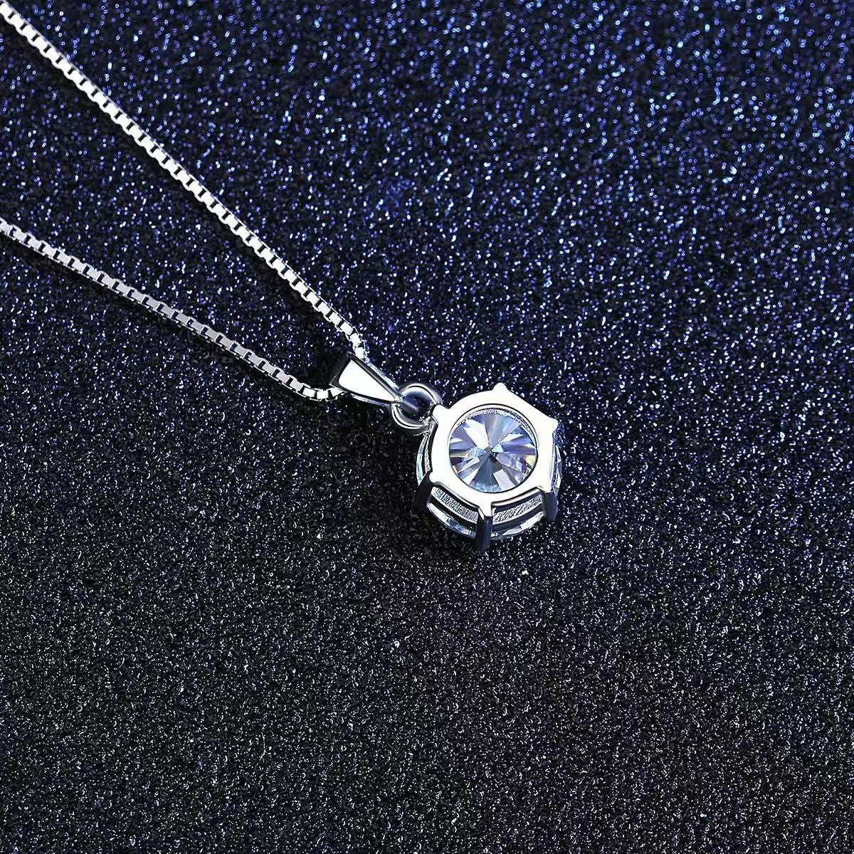 1 Carat Moissanite 925 Sterling Silver Pendant Necklace