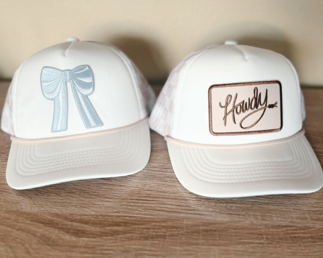 BOW on Neutral Hat - Checkered Mesh Trucker Hat