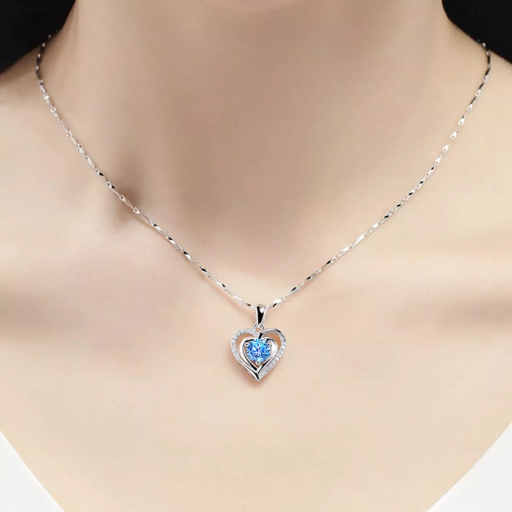 925 Sterling Silver Heart Pendant Necklace