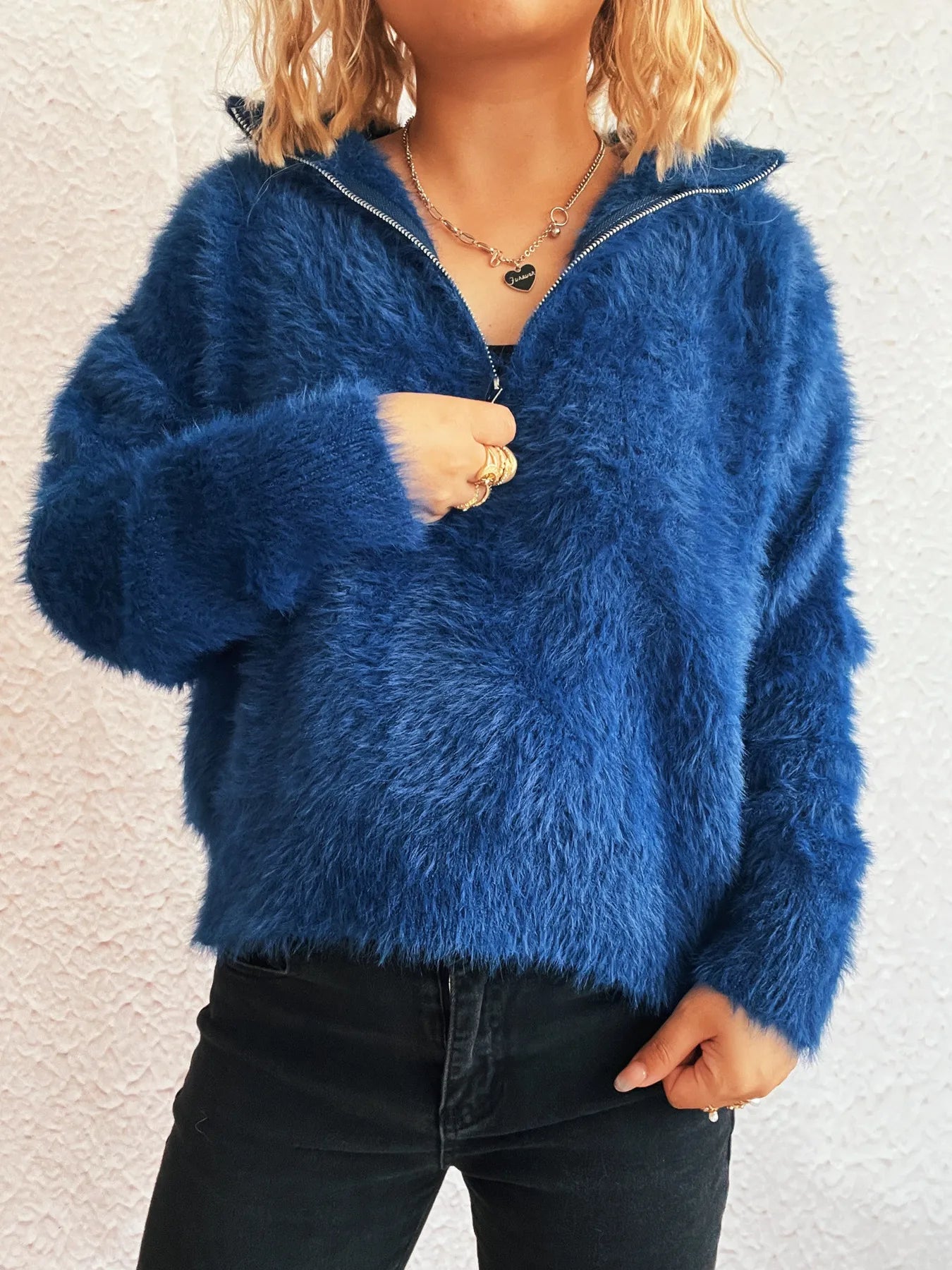 Cozy Fuzzy Half-Zip Sweater
