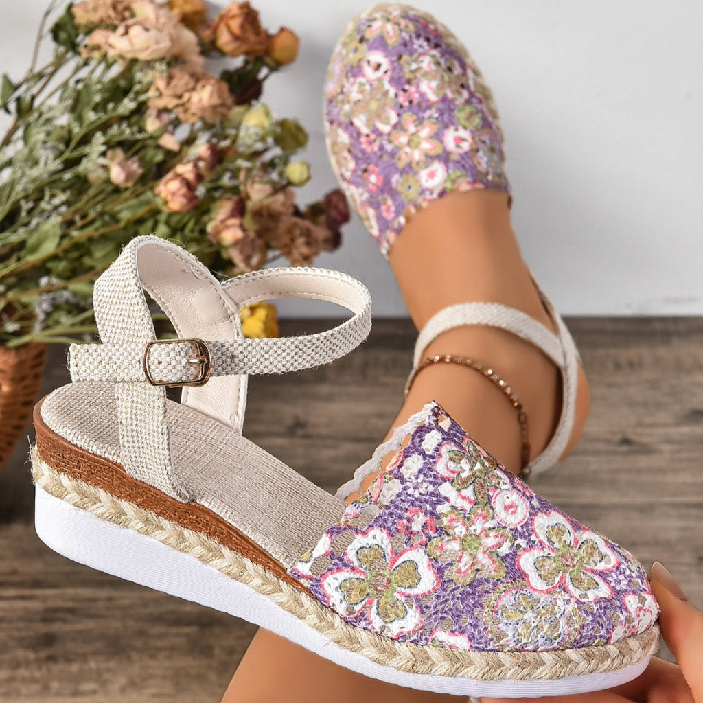 Round Toe Wedge Sandals