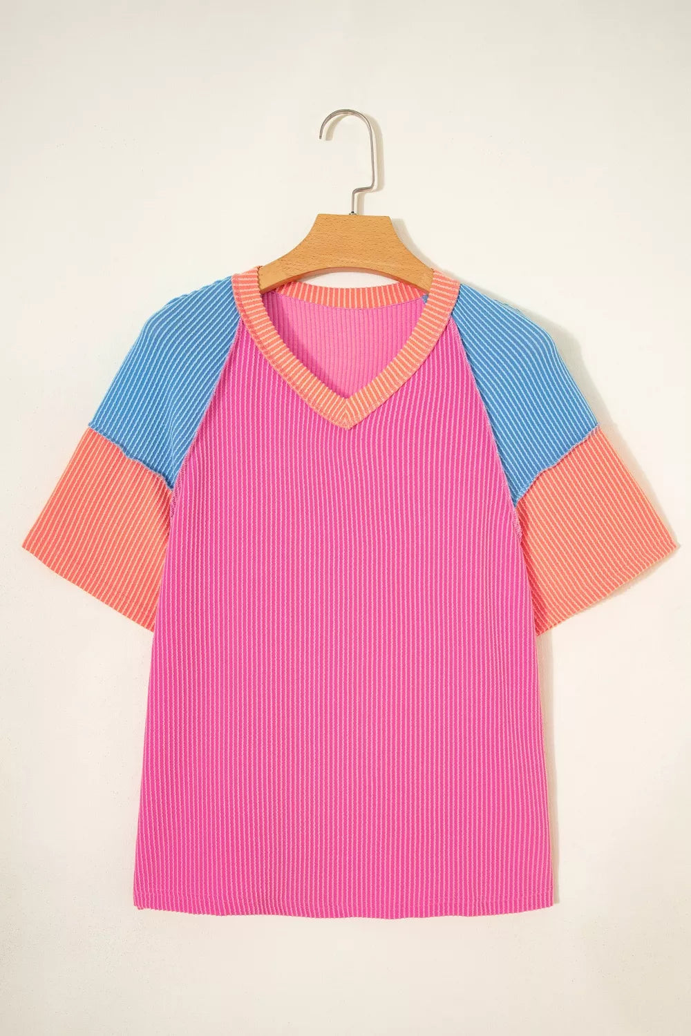 Color Block Twisted Ribbed Tee