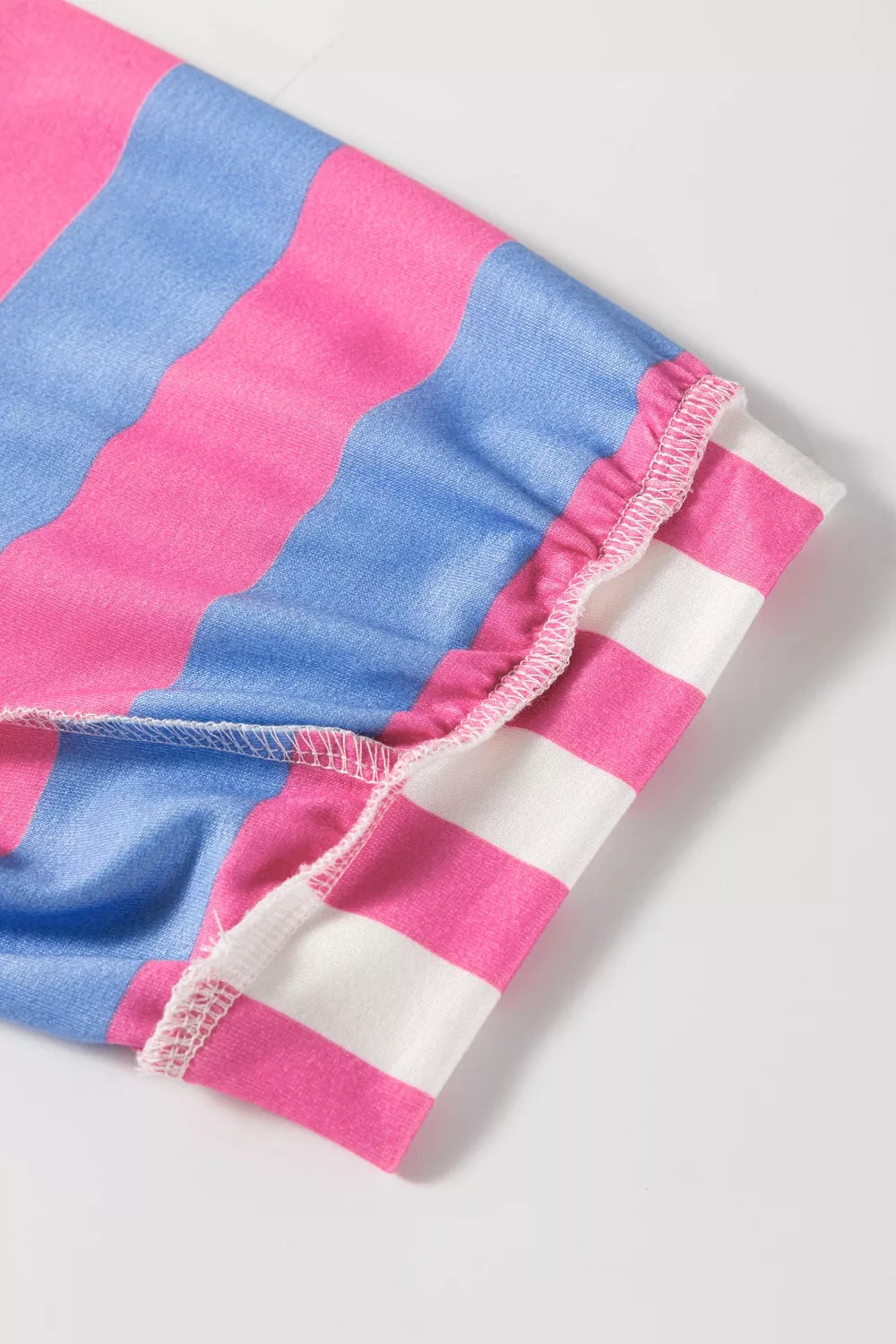Stripe Exposed Seam Contrast Patchwork Oversized Top