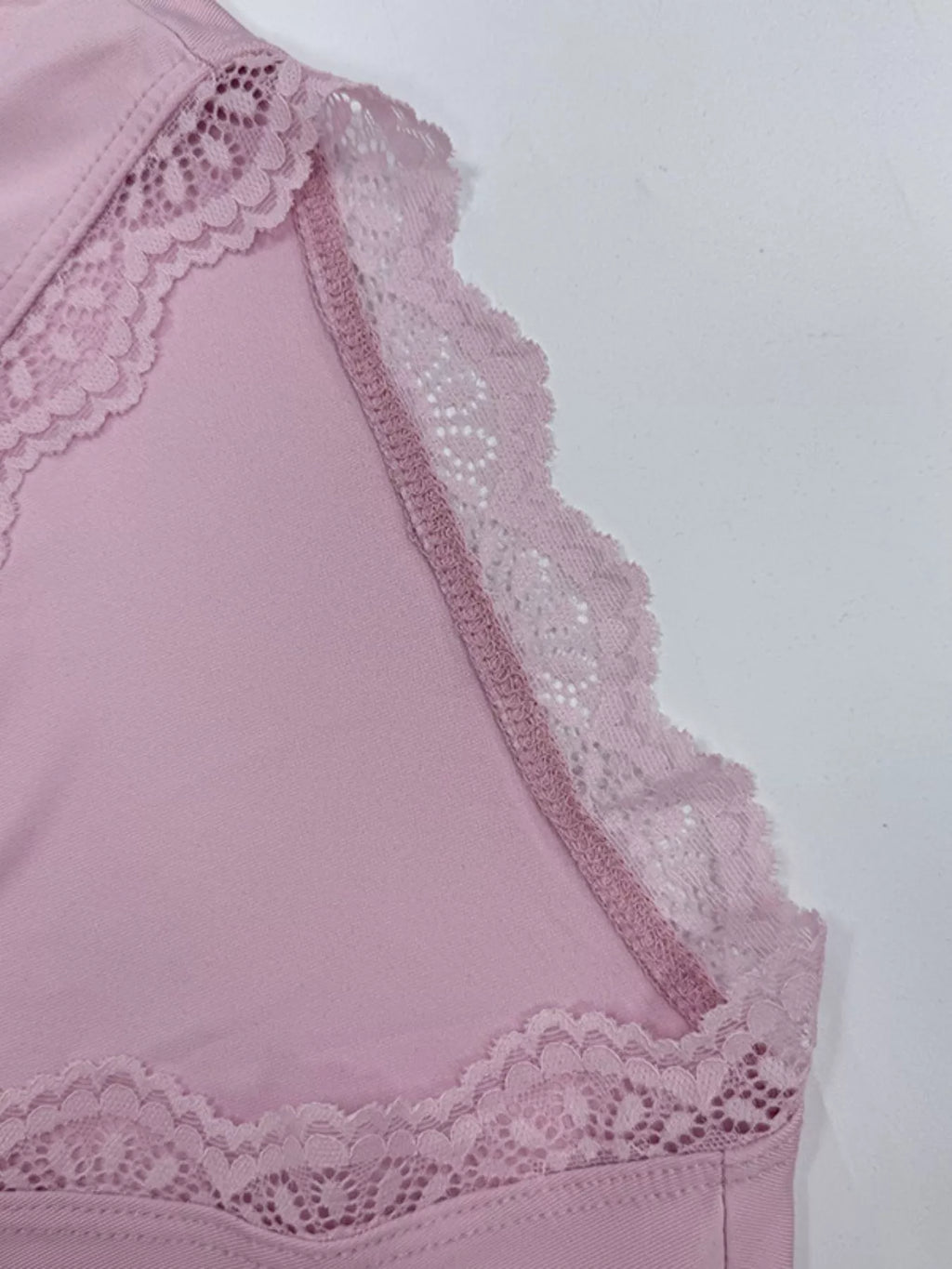Lace Trim Bell Sleeve Tie Blouse