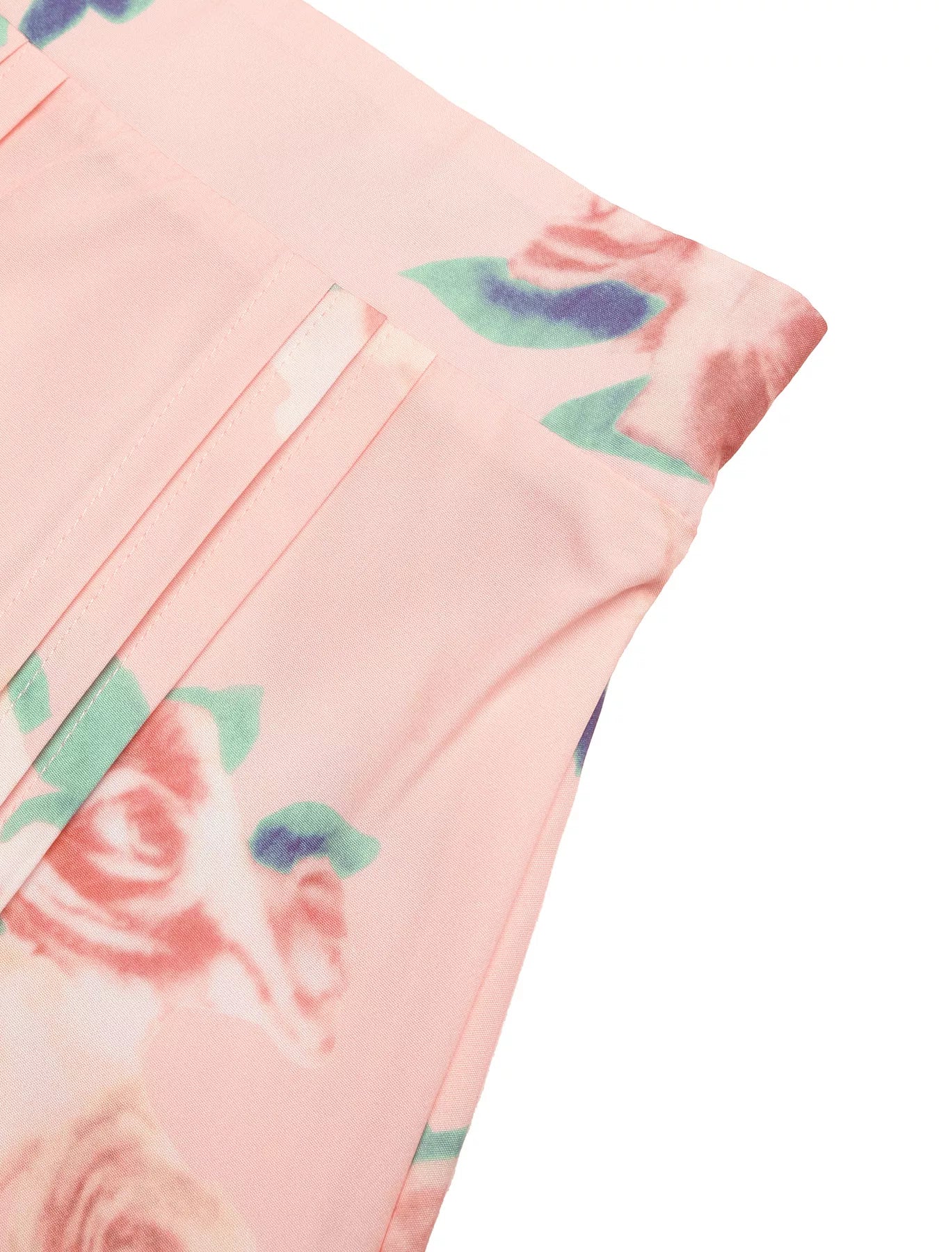 Round Neck Top and Floral Print Skirt Two-Piece Set